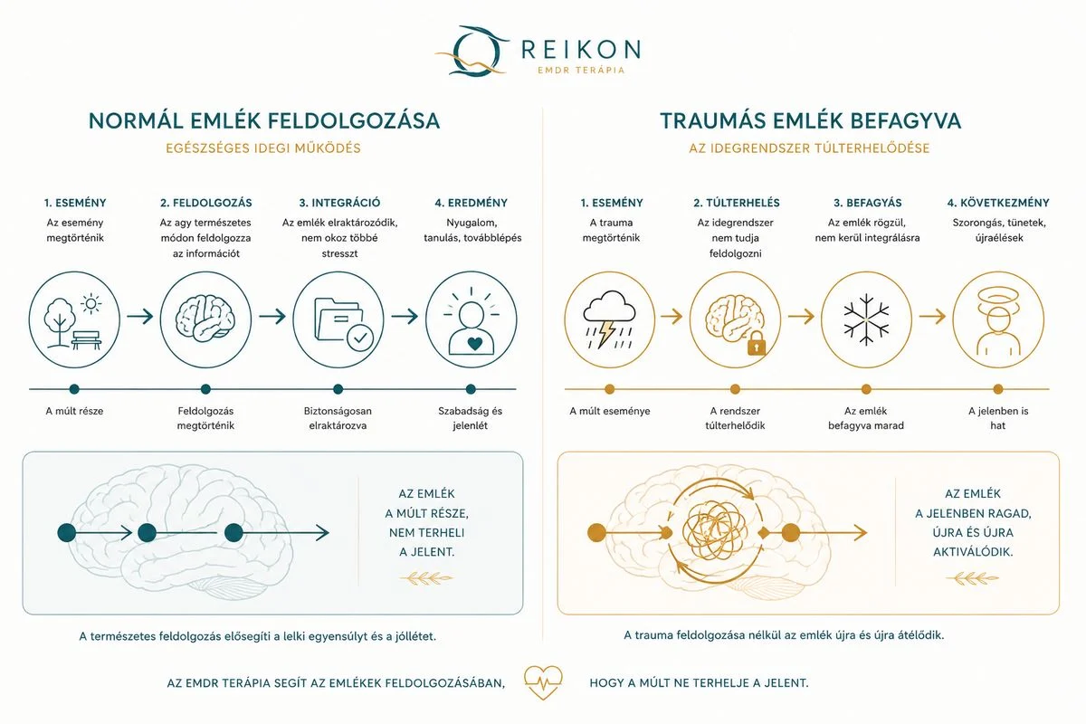 Az EMDR terápia 8 fázisának infografikája