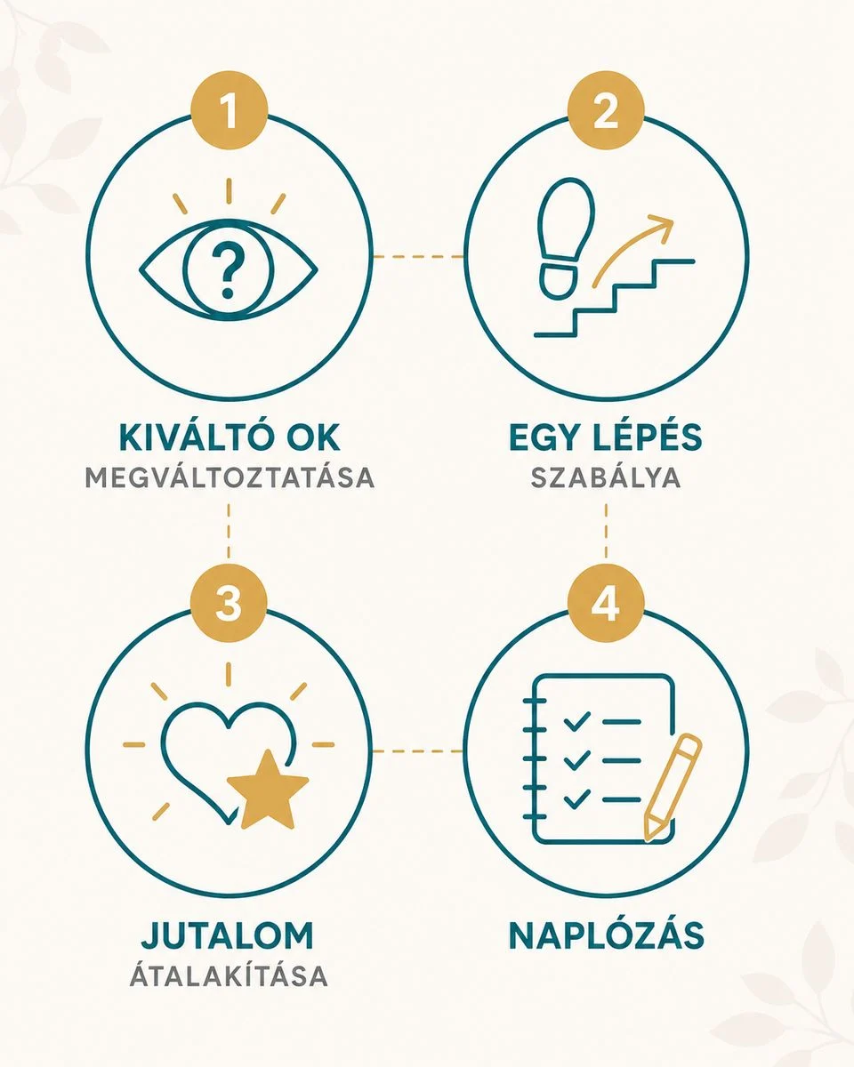 Infografika: 4 stratégia a szokások átalakításához